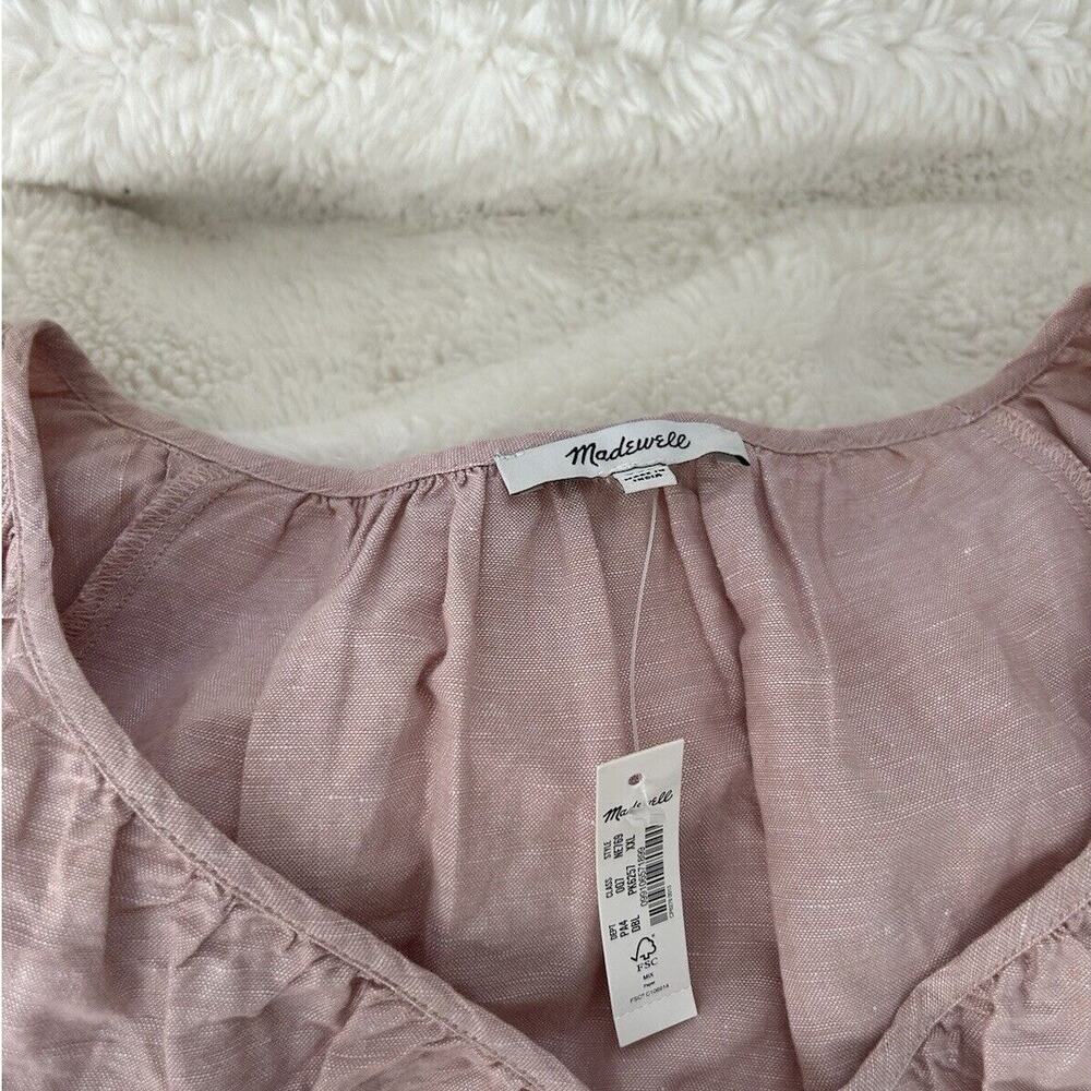 NWT Madewell Linen Blend Lorelei Mini Babydoll Dress Pink Women’s Size XXL - Picture 4 of 6